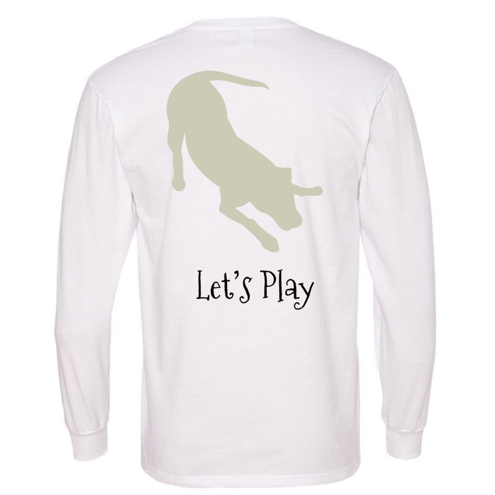 "Let's Play"Yellow Labrador T-shirt Long Sleeve