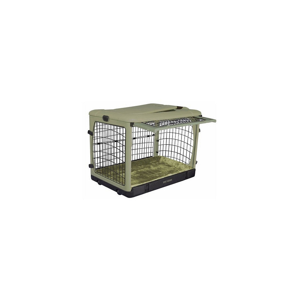 Deluxe Steel Dog Crate with Bolster Pad - Large