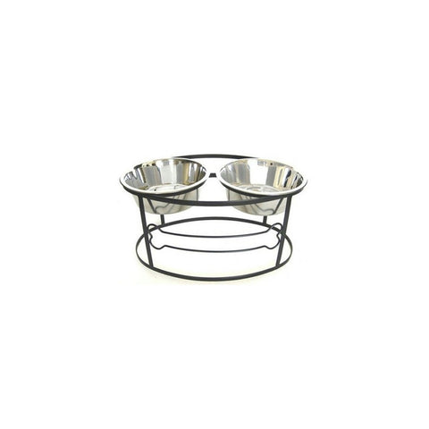 Bone Raised Double Dog Bowl - Large