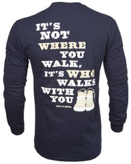 Never Walk Alone Navy, Long Sleeve Unisex Tee