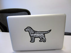 Die Cut Labrador on a Computer