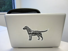 Die Cut Labrador on a Computer
