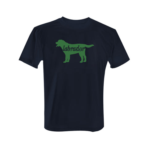 Labrador Silhouette - Tee with Green Print