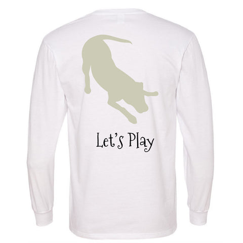 "Let's Play"Yellow Labrador T-shirt Long Sleeve