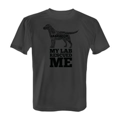 My Lab Rescued Me - Tee with Black Print