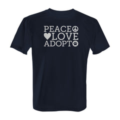 Peace Love Adopt - Tee with White Print