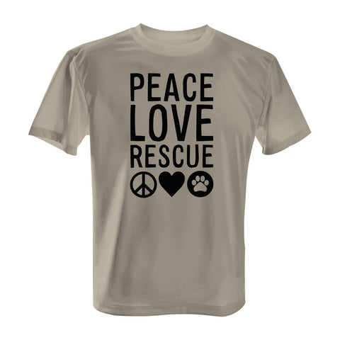 Peace Love Rescue - Tee with Black Print