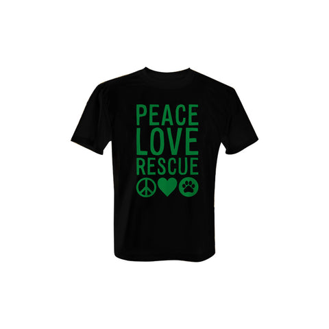 Peace Love Rescue - Tee with Green Print