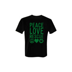 Peace Love Rescue - Tee with Green Print