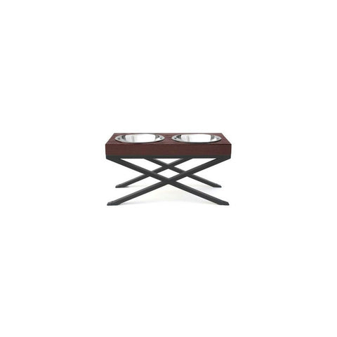 Woodsman Double Raised Dog Bowl - Small
