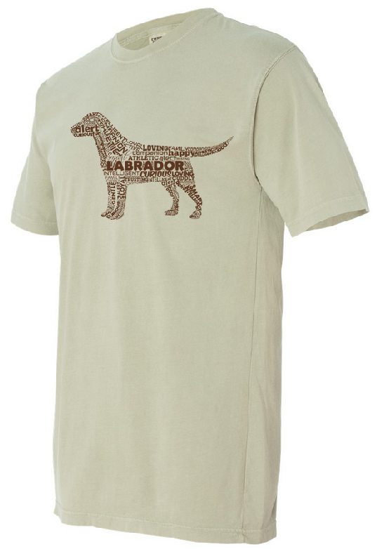 Chocolate Lab on Sand Colored T-shirt - Unisex