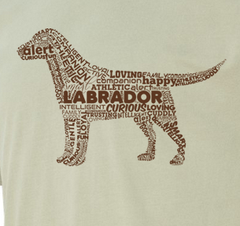 Chocolate Lab on Sand Colored T-shirt - Unisex