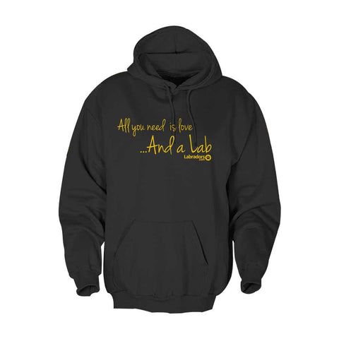 All You Need is Love Hoodie - Gold print on Charcoal