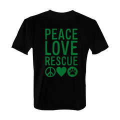 Peace Love Rescue - Tee with Green Print