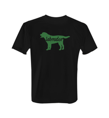 Labrador Silhouette - Tee with Green Print