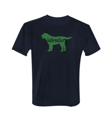 Labrador Silhouette - Tee with Green Print