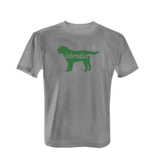 Labrador Silhouette - Tee with Green Print