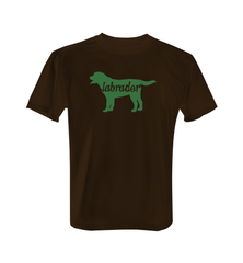 Labrador Silhouette - Tee with Green Print