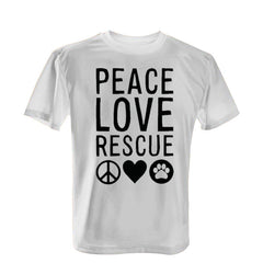 Peace Love Rescue - Tee with Black Print