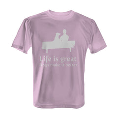 Life is great, dogs make it better - Tee with White Print