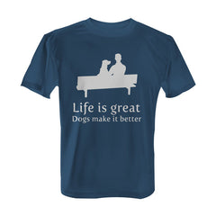Life is great, dogs make it better - Tee with White Print