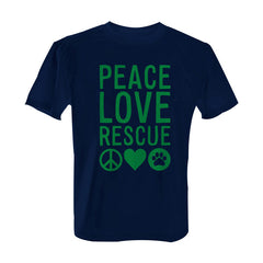 Peace Love Rescue - Tee with Green Print