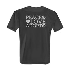 Peace Love Adopt - Tee with White Print