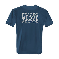 Peace Love Adopt - Tee with White Print