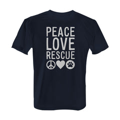 Peace Love Rescue - Tee with White Print