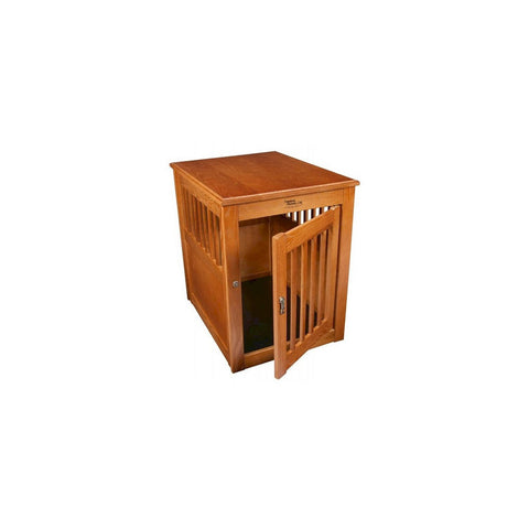 Oak End Table Pet Crate - Large