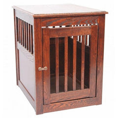 Oak End Table Pet Crate - Large