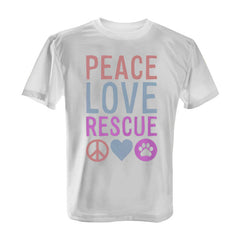 Peace Love Rescue - Tee with Colored Print